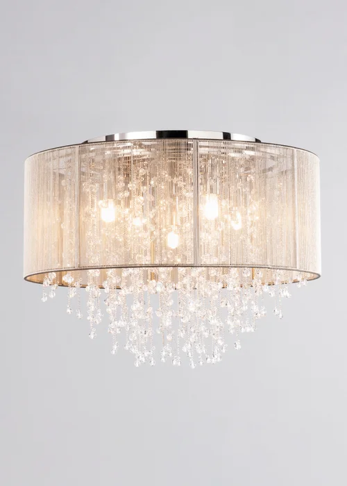 BHS Viola Grey Flush Ceiling Light (30cm x 40cm x 40cm) - One Size Image 3