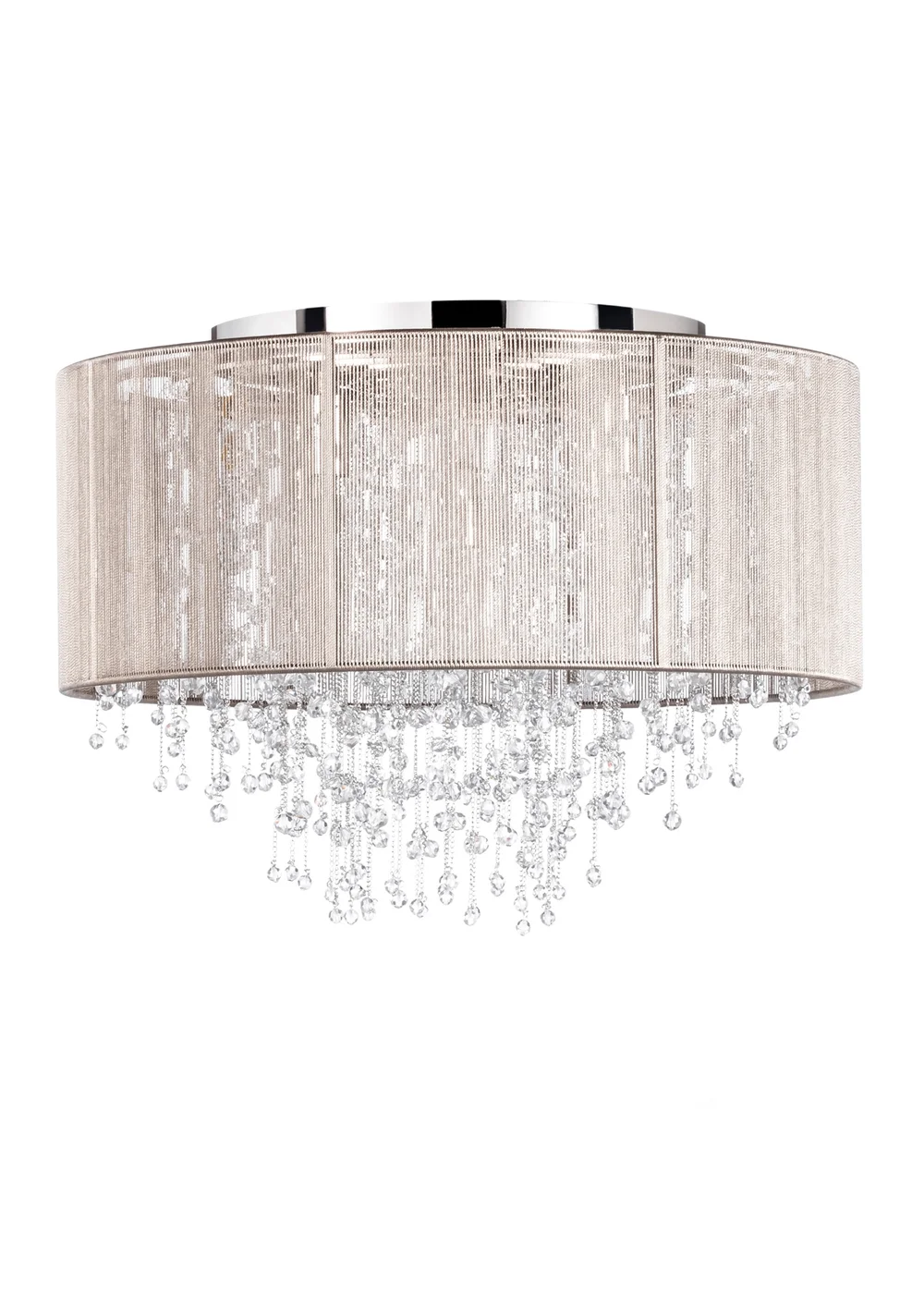 BHS Viola Grey Flush Ceiling Light (30cm x 40cm x 40cm) - One Size Image 1
