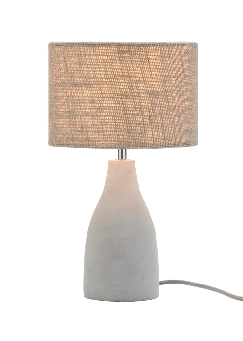 BHS Mini Marcus Grey Concrete Table Lamp (35cm x 20cm x 20cm) - One Size Image 3