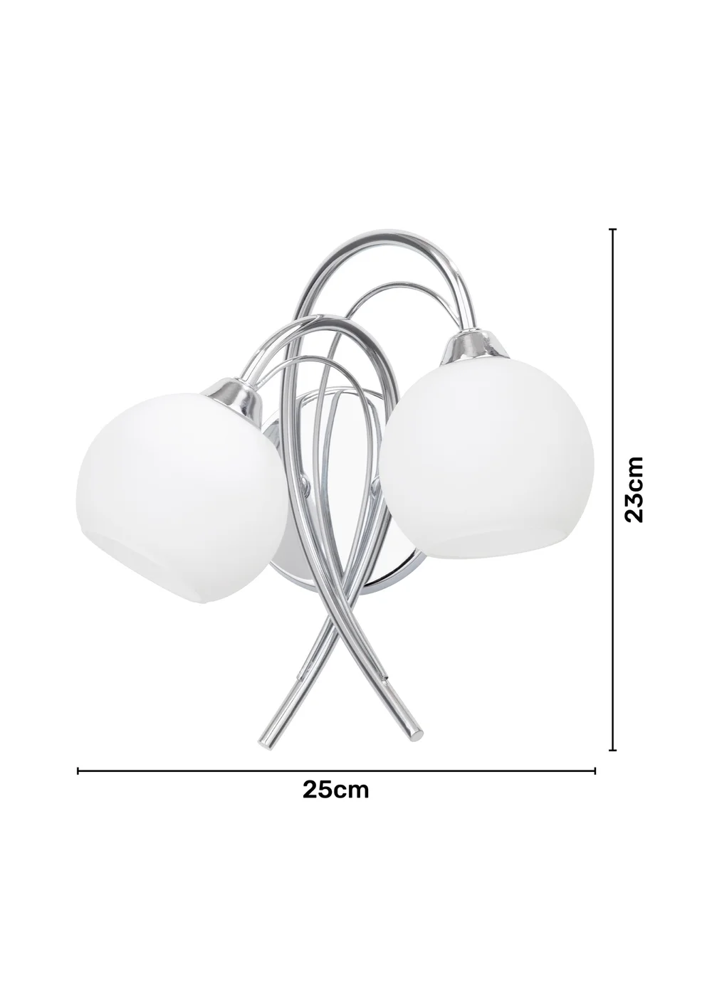 BHS Soni 2 Bulb Wall Light (23cm x 25cm x 20cm) - One Size Image 5