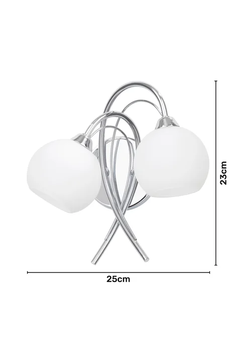 BHS Soni 2 Bulb Wall Light (23cm x 25cm x 20cm) - One Size Image 5