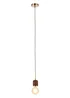 BHS Seth Oak Pendant Ceiling Light with Bulb (124cm x 10cm x 10cm) - One Size Image 1