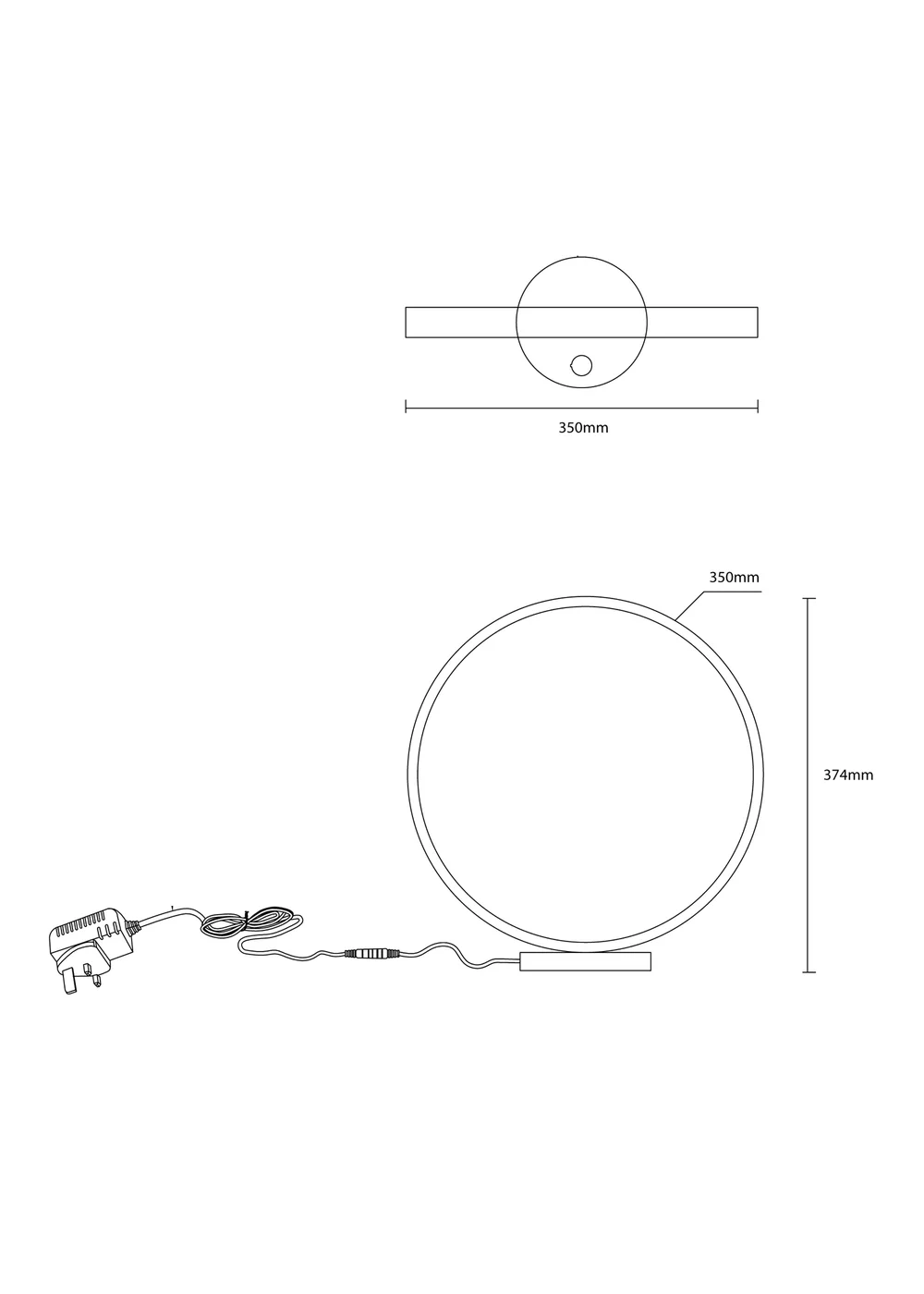 Inlight LED Ring Table Lamp (36.5cm x 35cm x 13cm) - One Size Image 4