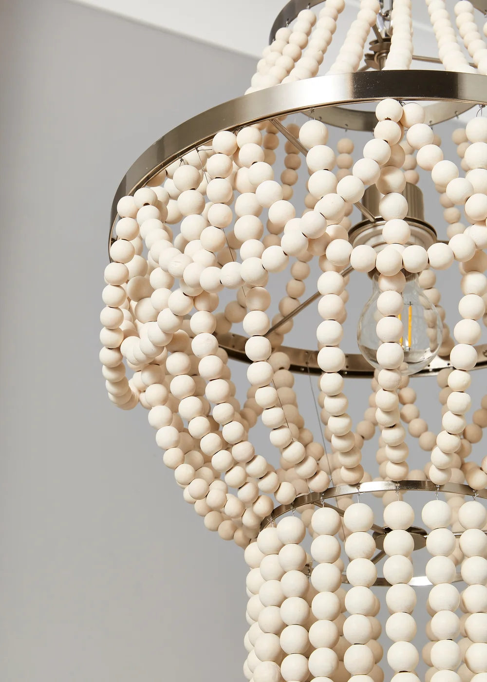 Inlight Clara Wooden Beaded Chandelier (140cm-60cm x 40cm) - One Size Image 3