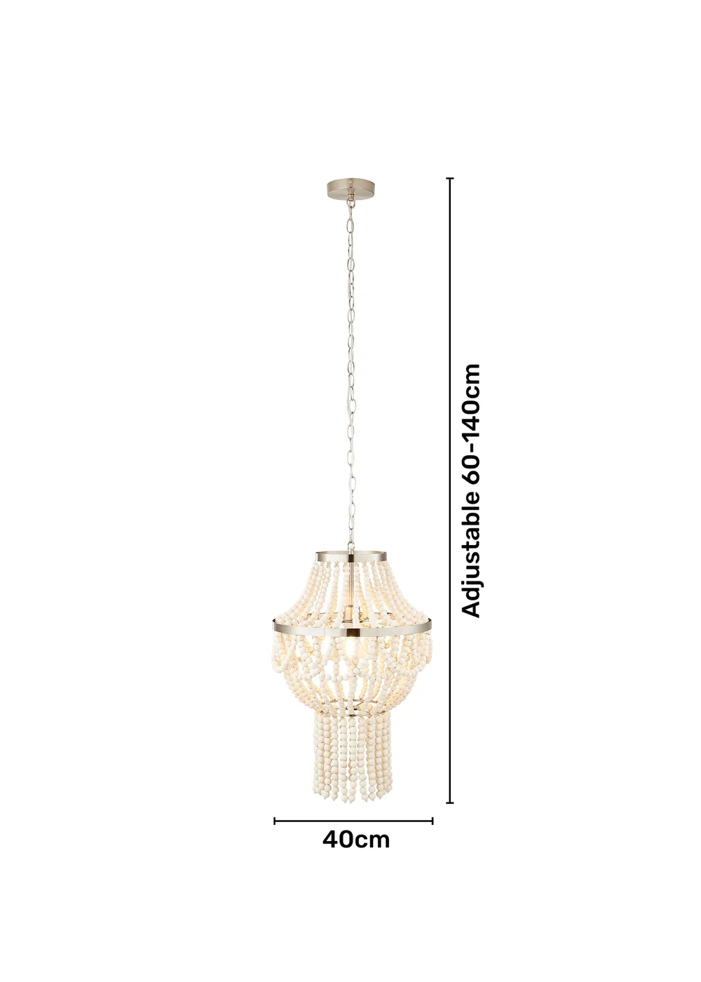 Inlight Clara Wooden Beaded Chandelier (140cm-60cm x 40cm) - One Size Image 5