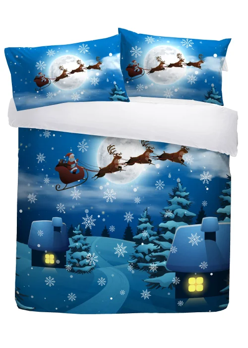 Bedlam Christmas Kids Santa Glow In The Dark Duvet Cover - Single Image 3