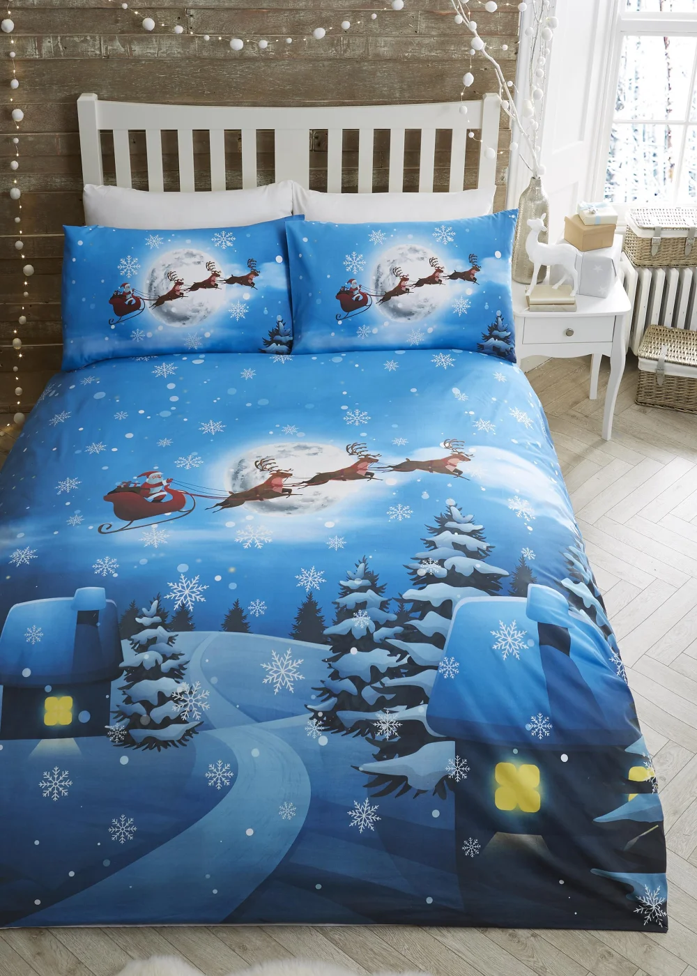 Bedlam Christmas Kids Santa Glow In The Dark Duvet Cover - Single Image 2