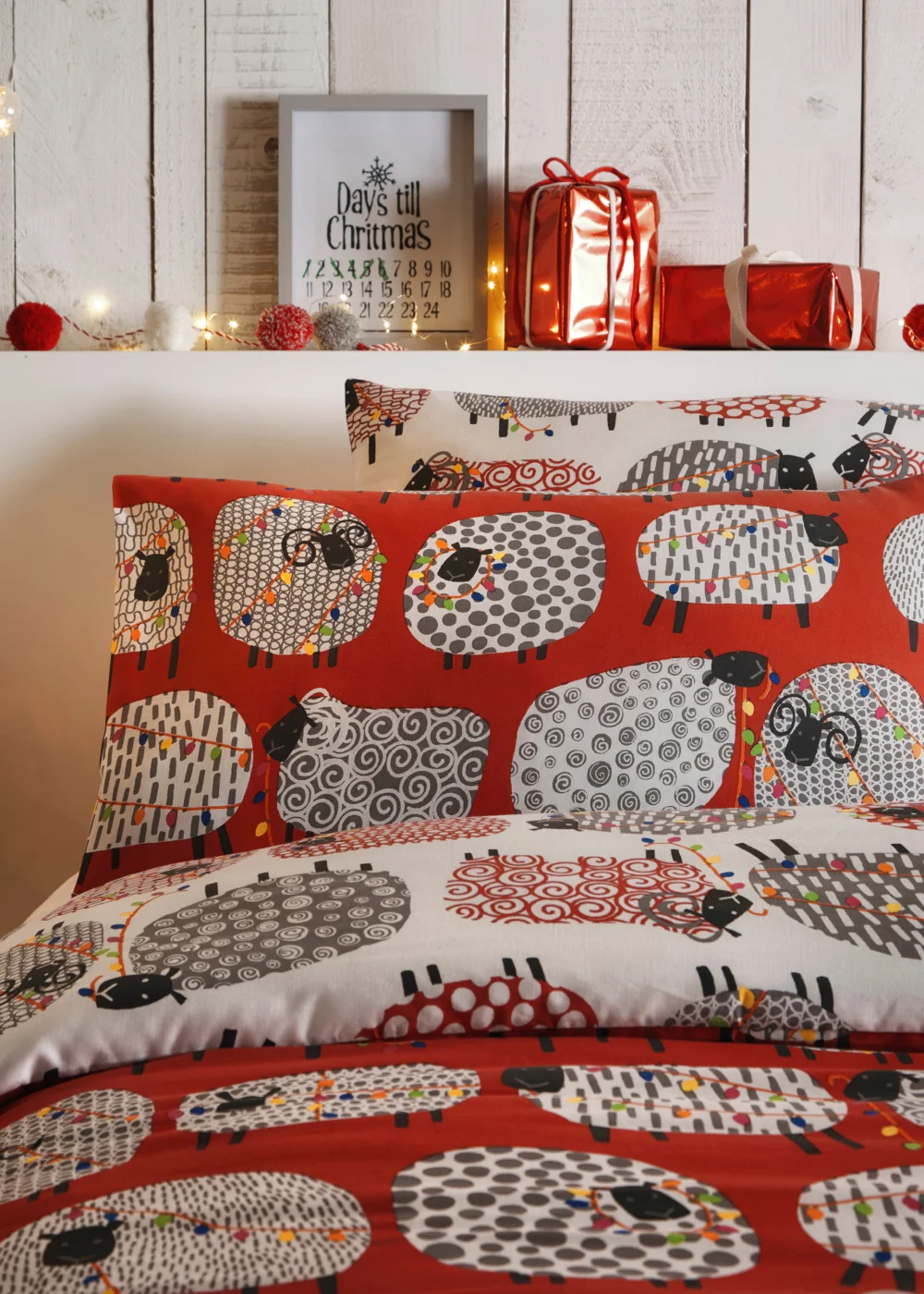 Fusion Christmas Dotty Sheep Duvet Cover - Single Image 2