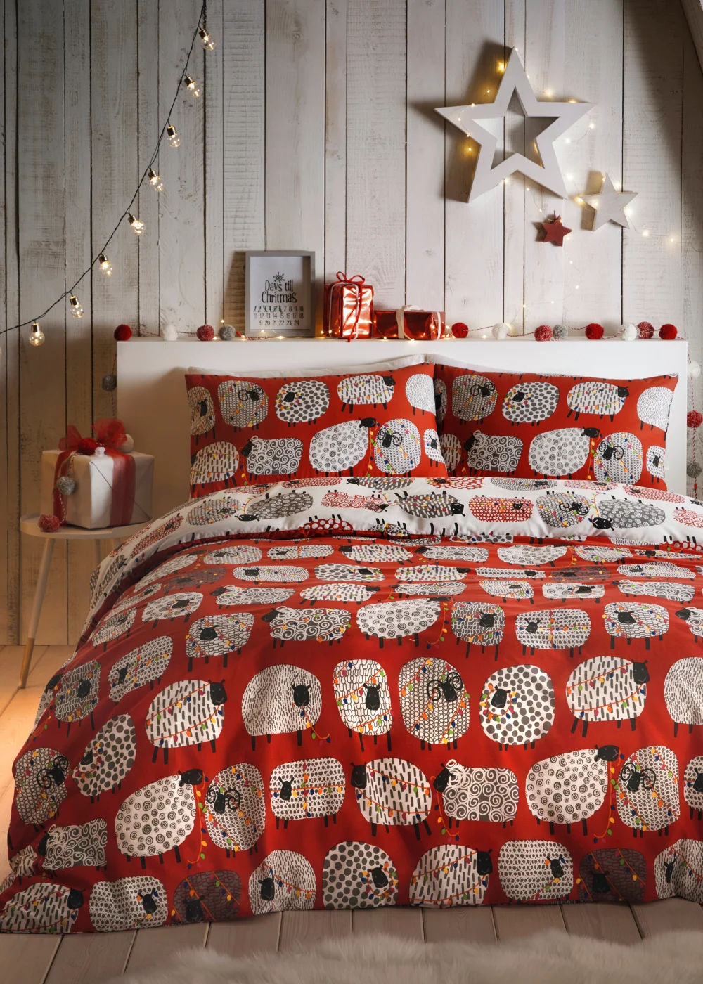 Fusion Christmas Dotty Sheep Duvet Cover - Single Image 1