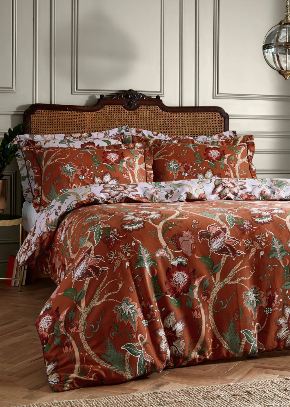 Paoletti Botanist Floral 100% Cotton Sateen Duvet Cover Set - Double Image 2
