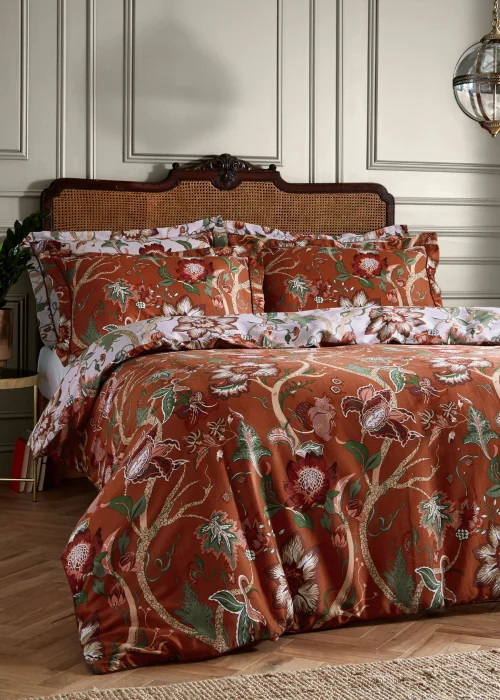 Paoletti Botanist Floral 100% Cotton Sateen Duvet Cover Set - Double Image 2