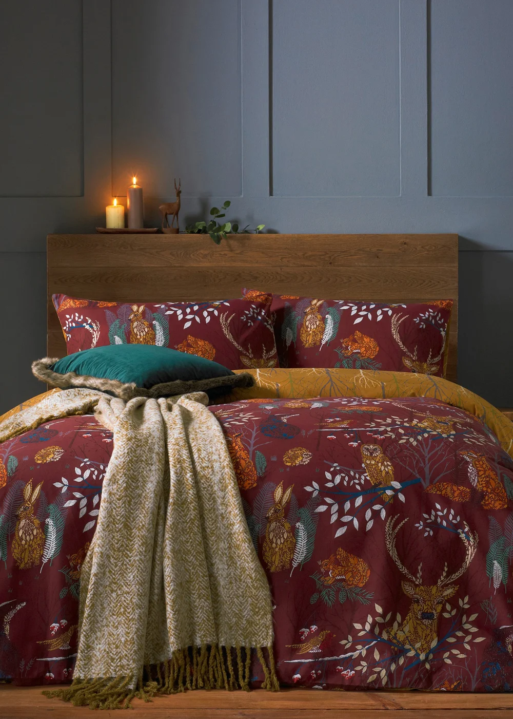 furn. Forest Fauna Woodland Duvet Cover Set - Single Image 1