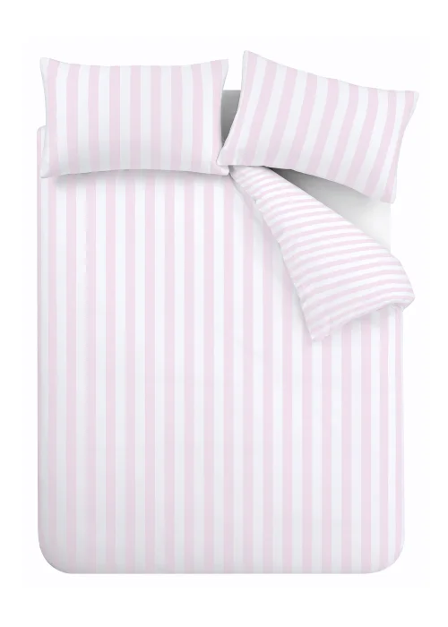 Sassy B Stripe Tease Reversible Duvet Cover Set Pink - Single Image 4