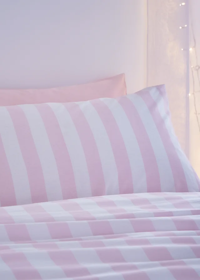 Sassy B Stripe Tease Reversible Duvet Cover Set Pink