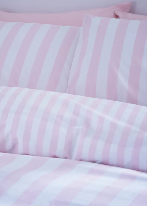 Sassy B Stripe Tease Reversible Duvet Cover Set Pink - Single Image 3