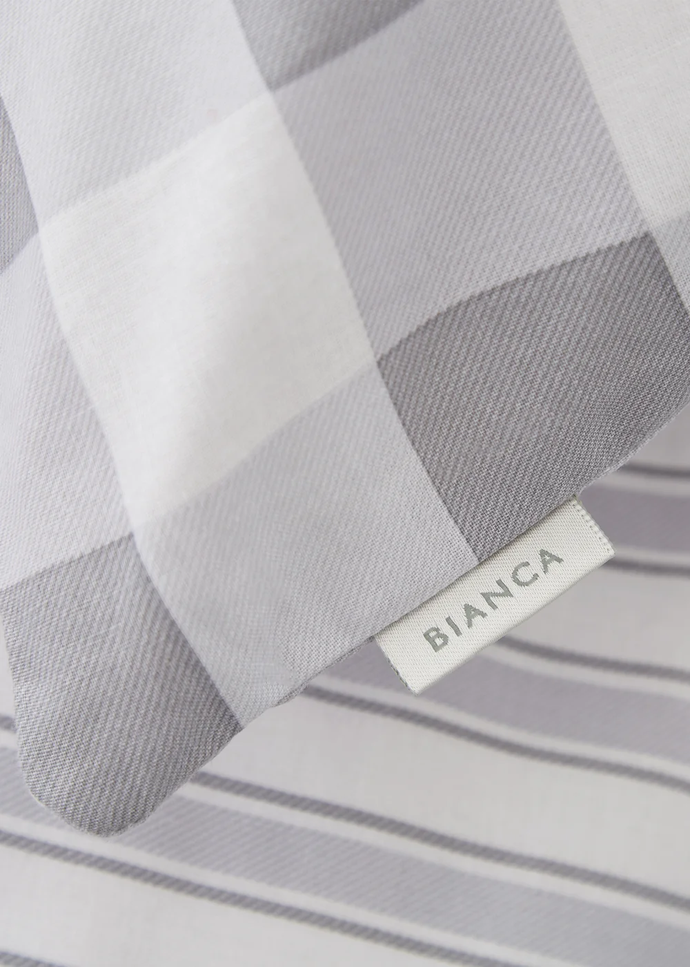 Bianca Fine Linens Check And Stripe Cotton Duvet Cover - Single Image 3