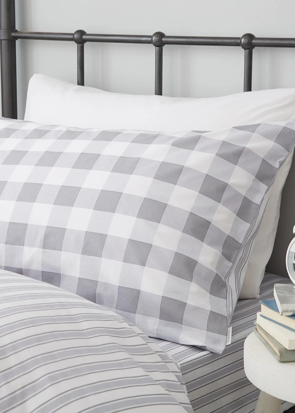 Bianca Fine Linens Check And Stripe Cotton Duvet Cover - Single Image 2