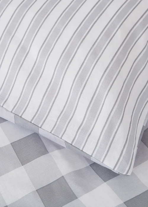 Bianca Fine Linens Check And Stripe Cotton Duvet Cover - Single Image 4