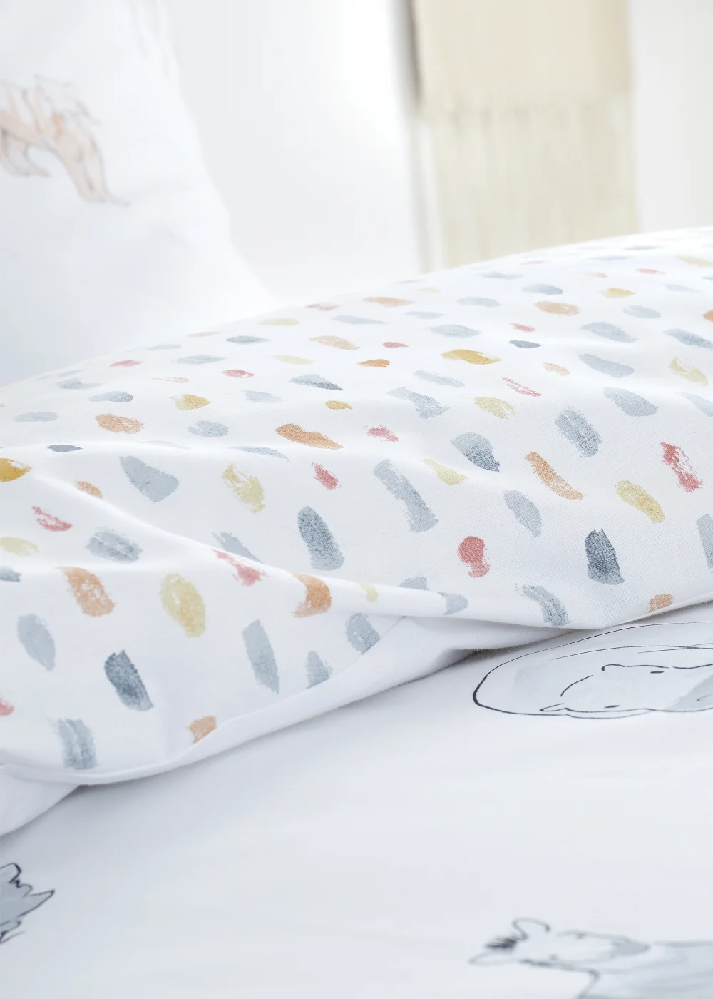 Bianca Fine Linens Zoo Animals Cotton Reversible Duvet Cover Set White - Junior Image 4