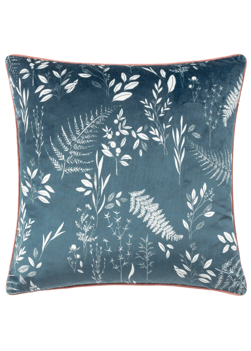 furn. Botanic Printed Velvet Cushion (50cm x 50cm x 8cm) - One Size Image 1