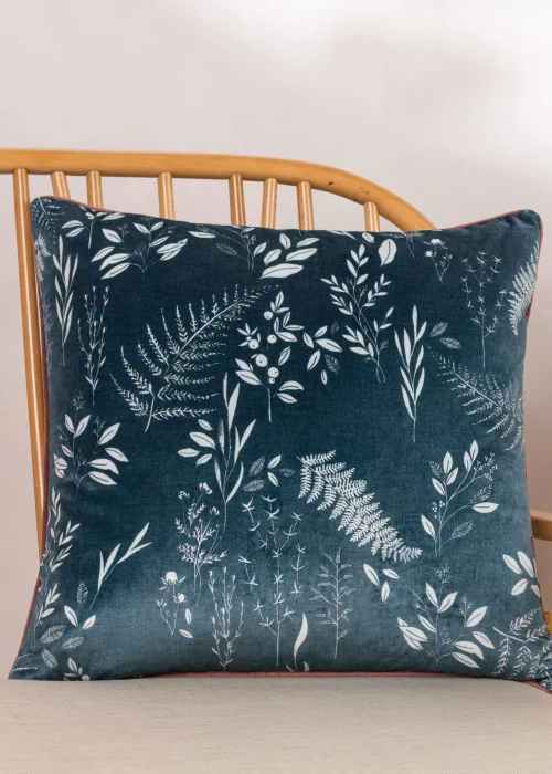 furn. Botanic Printed Velvet Cushion (50cm x 50cm x 8cm) - One Size Image 4