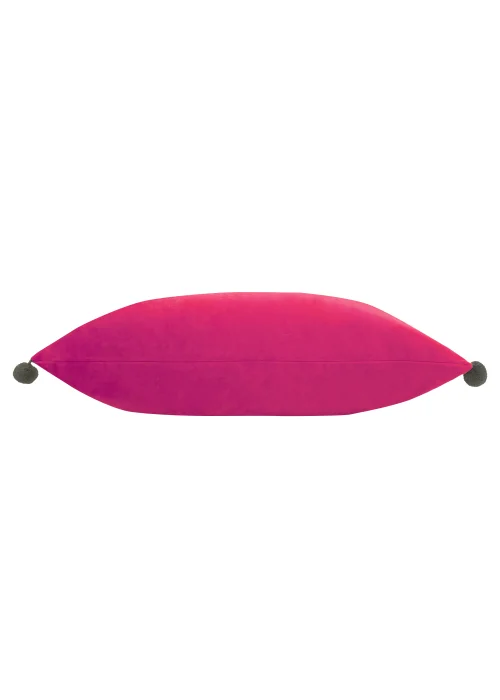 Paoletti Fiesta Pom-Pom Velvet Cushion (35cm x 50cm x 8cm) - One Size Image 2