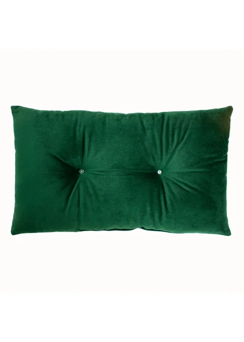 Paoletti Panther Button Velvet Cushion (30cm x 50cm x 8cm) - One Size Image 2