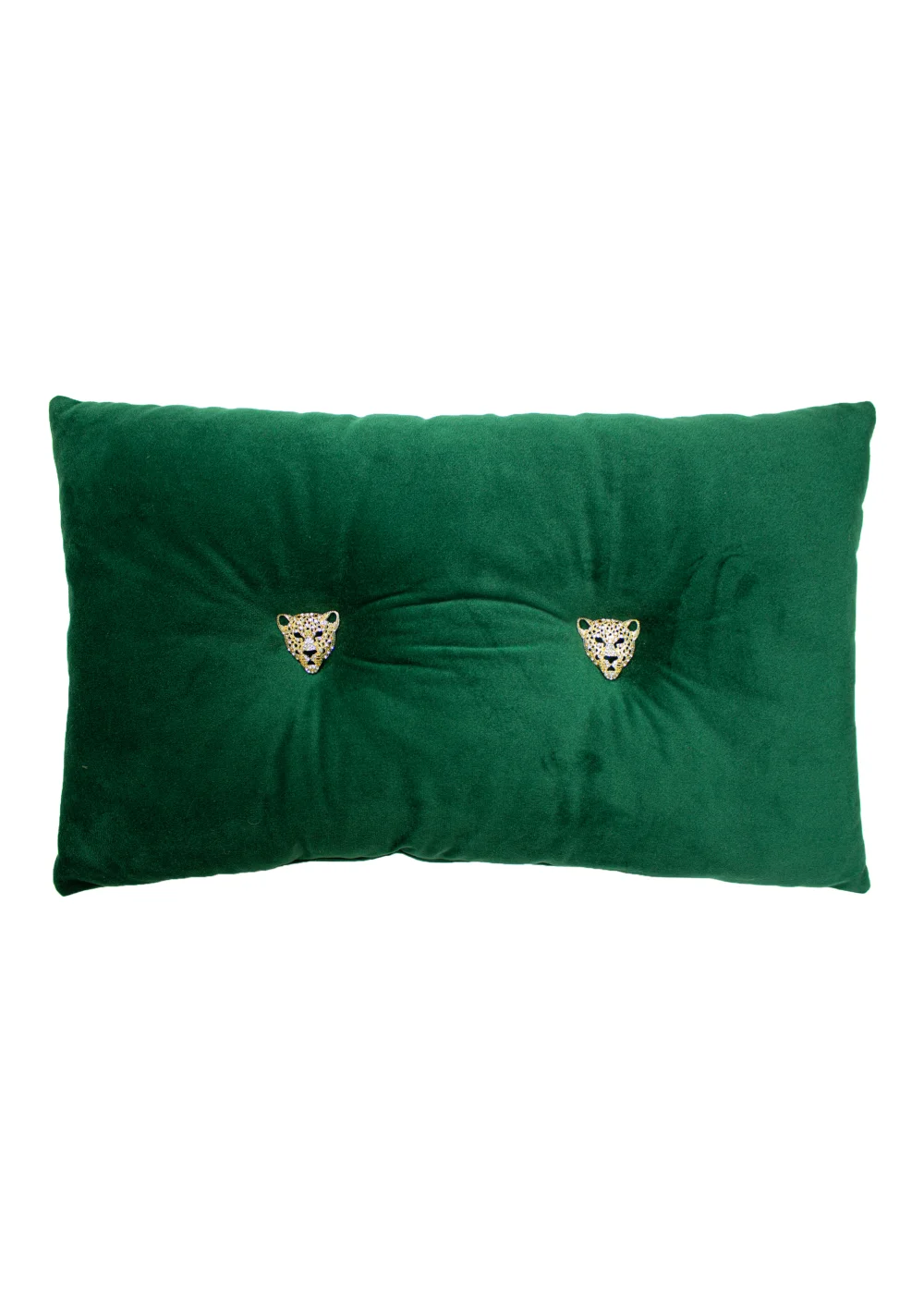 Paoletti Panther Button Velvet Cushion (30cm x 50cm x 8cm) - One Size Image 1