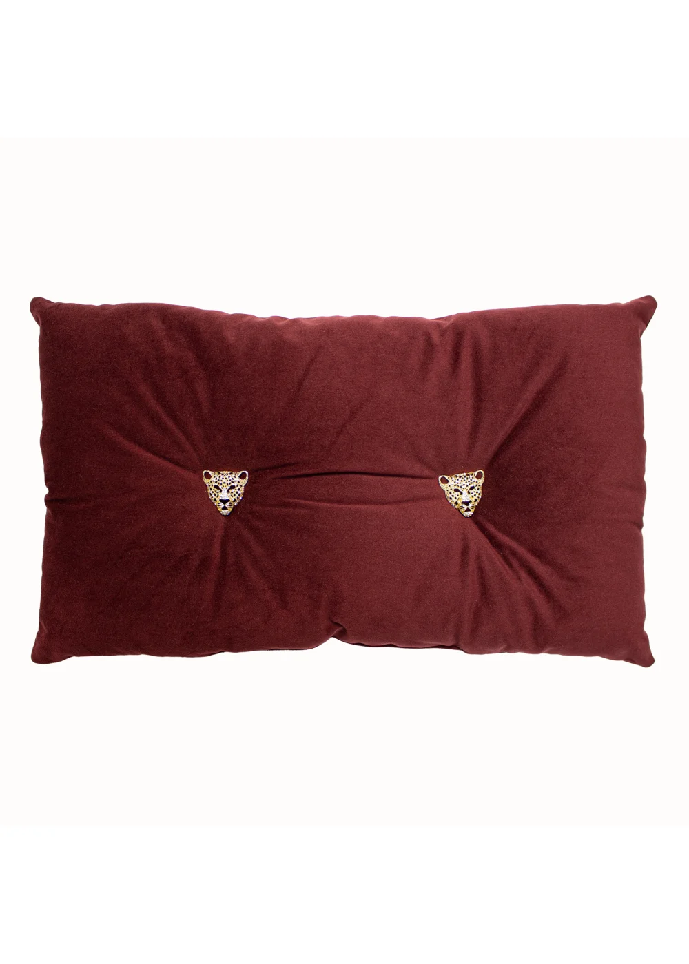 Paoletti Panther Button Velvet Cushion (30cm x 50cm x 8cm) - One Size Image 1