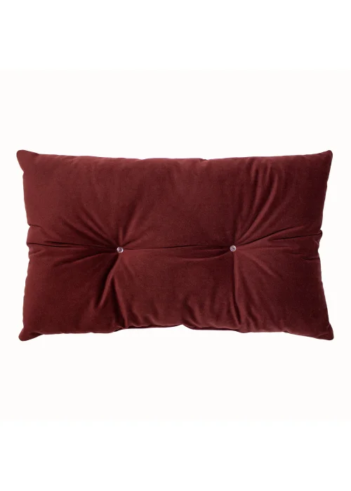 Paoletti Panther Button Velvet Cushion (30cm x 50cm x 8cm) - One Size Image 2