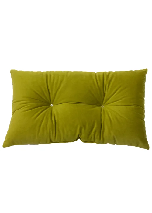 Paoletti Pineapple Button Velvet Cushion (30cm x 50cm x 8cm) - One Size Image 2