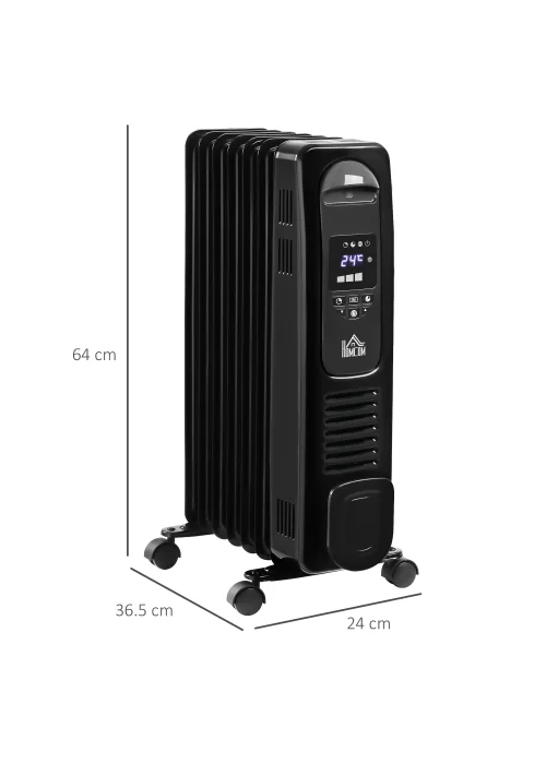HOMCOM Oil Filled Radiator Space Heater (36.5cm x 24cm x 64cm) - No Size Image 3