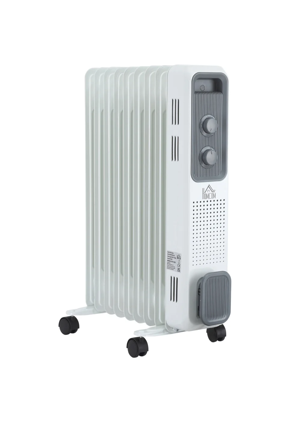 HOMCOM 2180W Oil Filled Radiator Portable Heater (43cm x 24cm x 60cm) - No Size Image 1