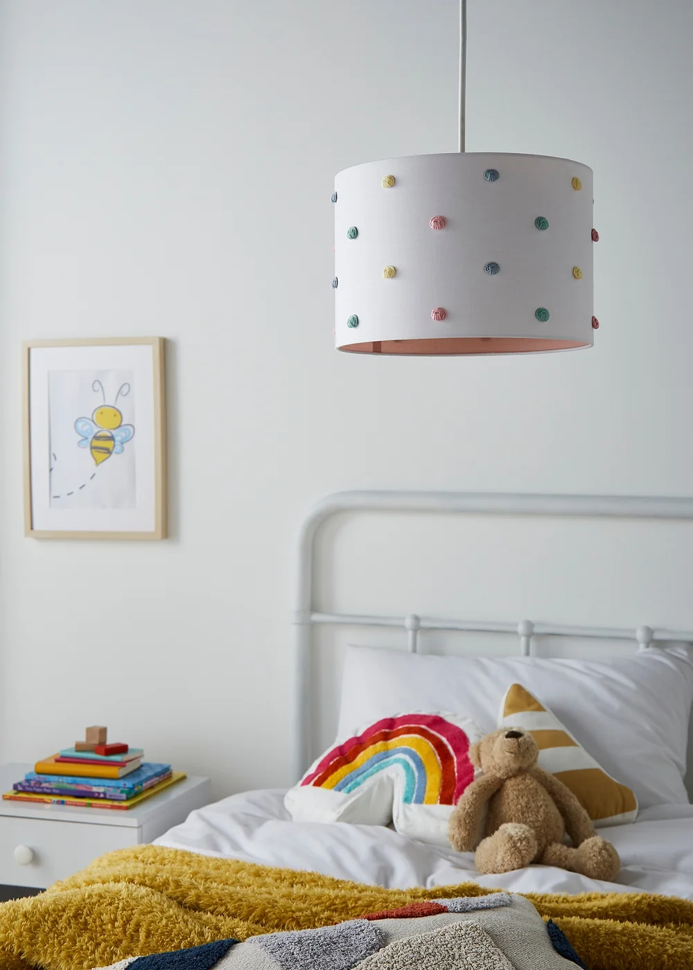 Glow Pom Pom White Shade (20cm x 30cm) - One Size Image 1