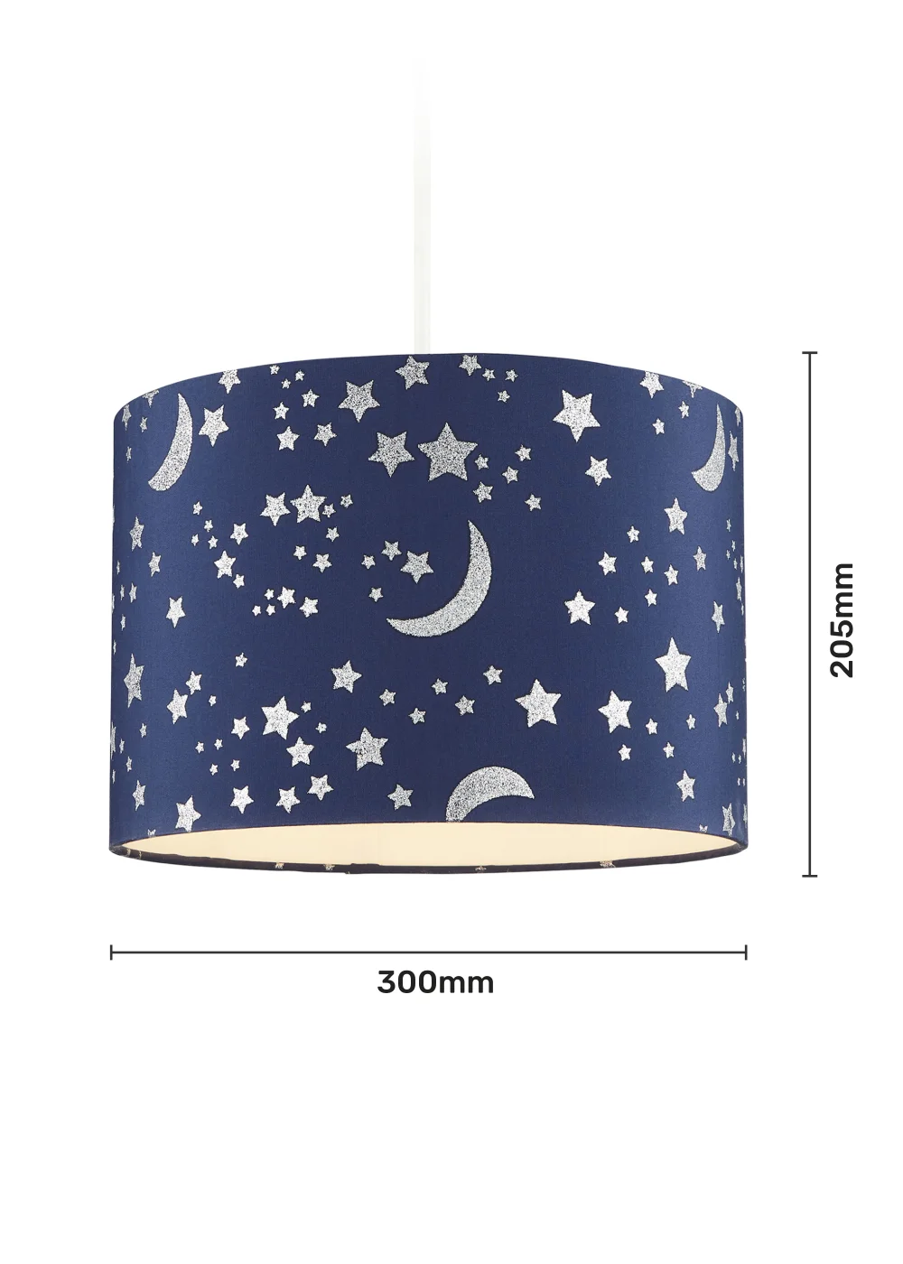 Glow Moon & Stars Blue Shade (20cm x 30cm) - One Size Image 5