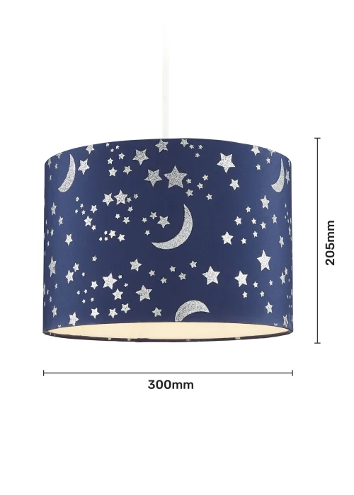 Glow Moon & Stars Blue Shade (20cm x 30cm) - One Size Image 5