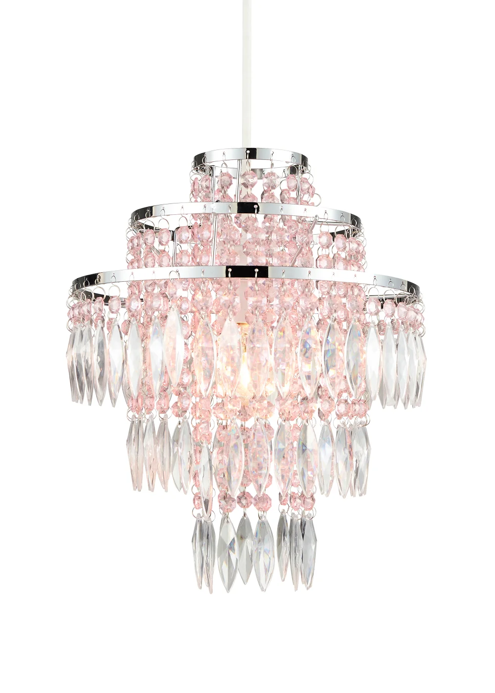 Glow Jewelled Pink Easyfit Pendant (37cm x 32cm) - One Size Image 2