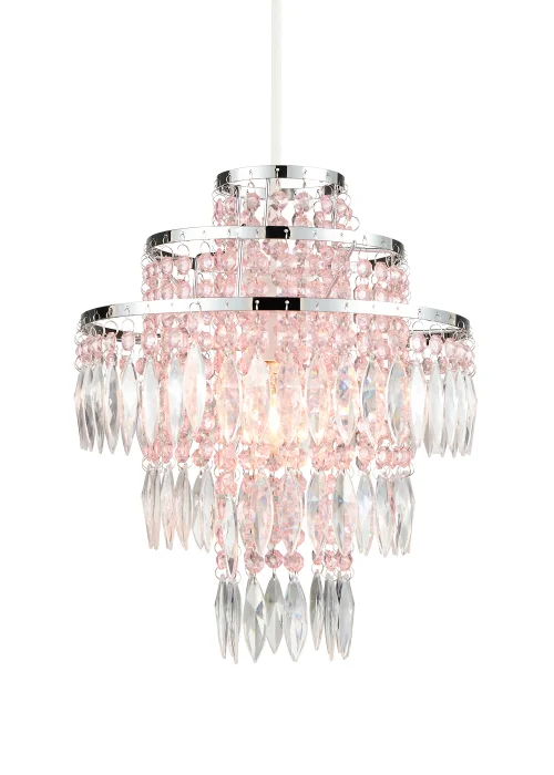 Glow Jewelled Pink Easyfit Pendant (37cm x 32cm) - One Size Image 2