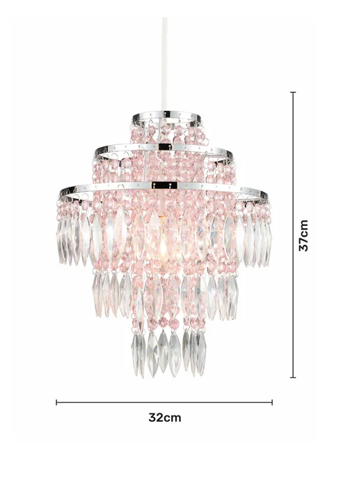 Glow Jewelled Pink Easyfit Pendant (37cm x 32cm) - One Size Image 4