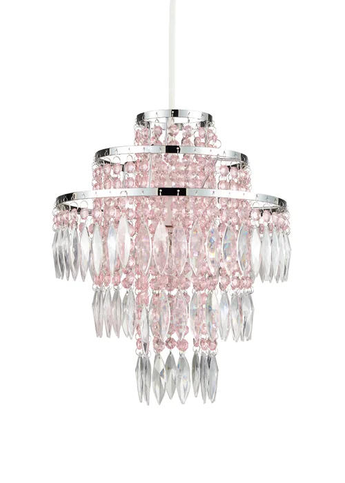 Glow Jewelled Pink Easyfit Pendant (37cm x 32cm) - One Size Image 3