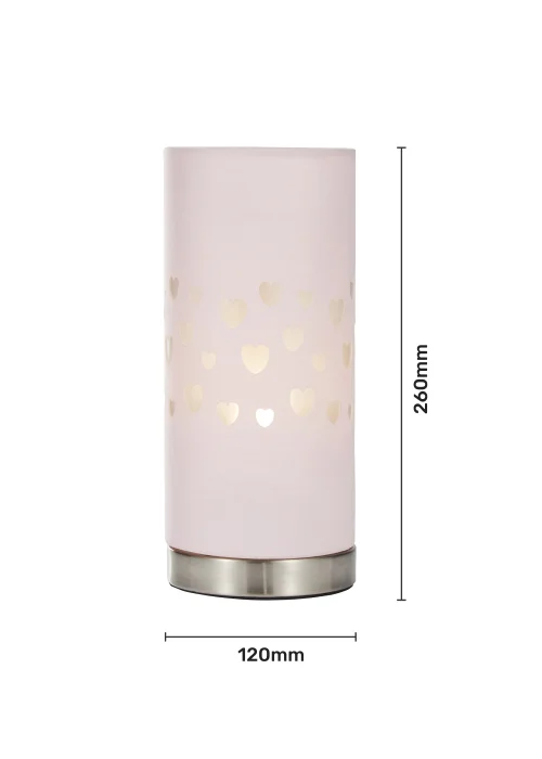 Glow Hearts Pink Table Lamp (26cm x 12cm) - One Size Image 5