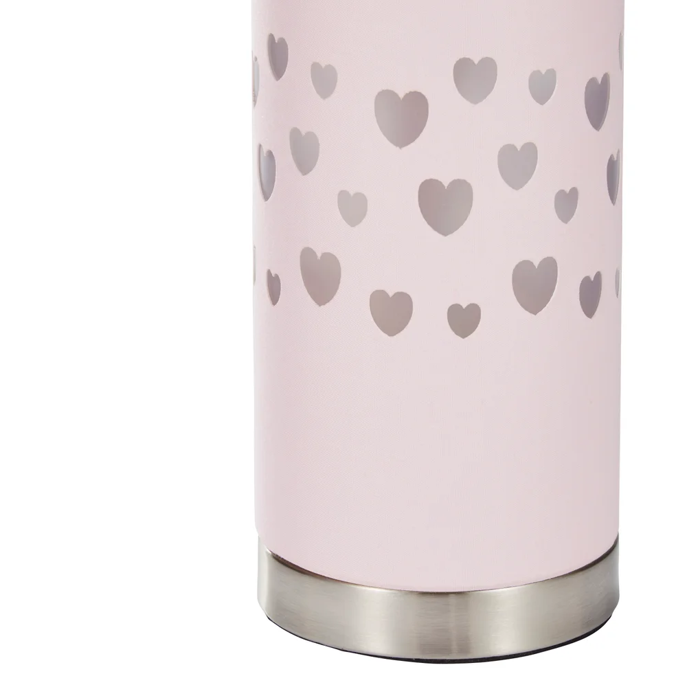 Glow Hearts Pink Table Lamp (26cm x 12cm) - One Size Image 3