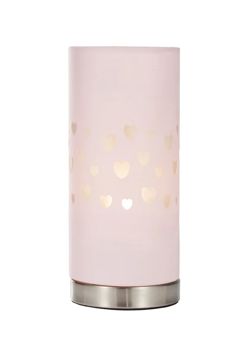 Glow Hearts Pink Table Lamp (26cm x 12cm) - One Size Image 2