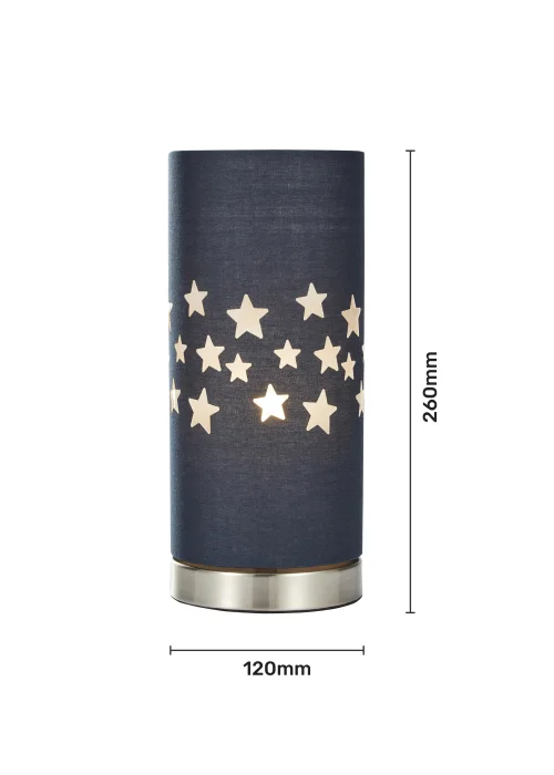 Glow Stars Blue Table Lamp (26cm x 12cm) - One Size Image 5