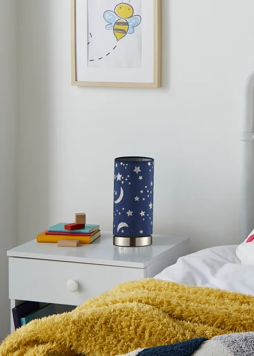 Glow Moon & Stars Table Lamp (26cm x 12cm) - One Size Image 1