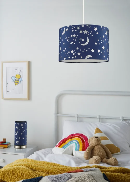 Glow Moon & Stars Table Lamp (26cm x 12cm) - One Size Image 5