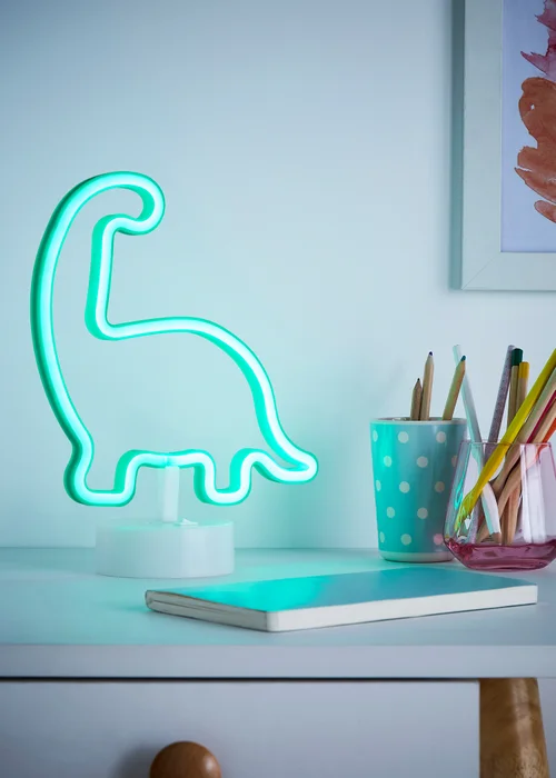 Glow Dinosaur Green Neon Light (28.5cm x 24.5cm) - One Size Image 1