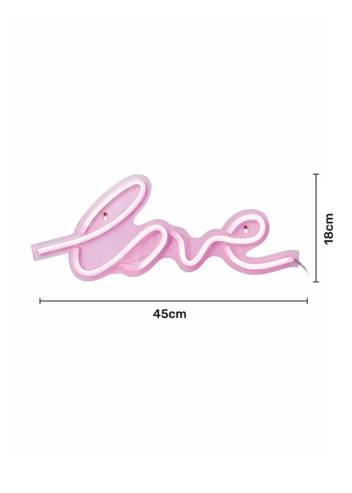 Glow Love Neon Wall Light (18cm x 45cm) - One Size Image 5