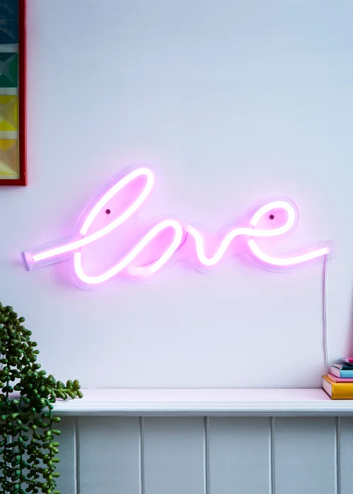 Glow Love Neon Wall Light (18cm x 45cm) - One Size Image 1