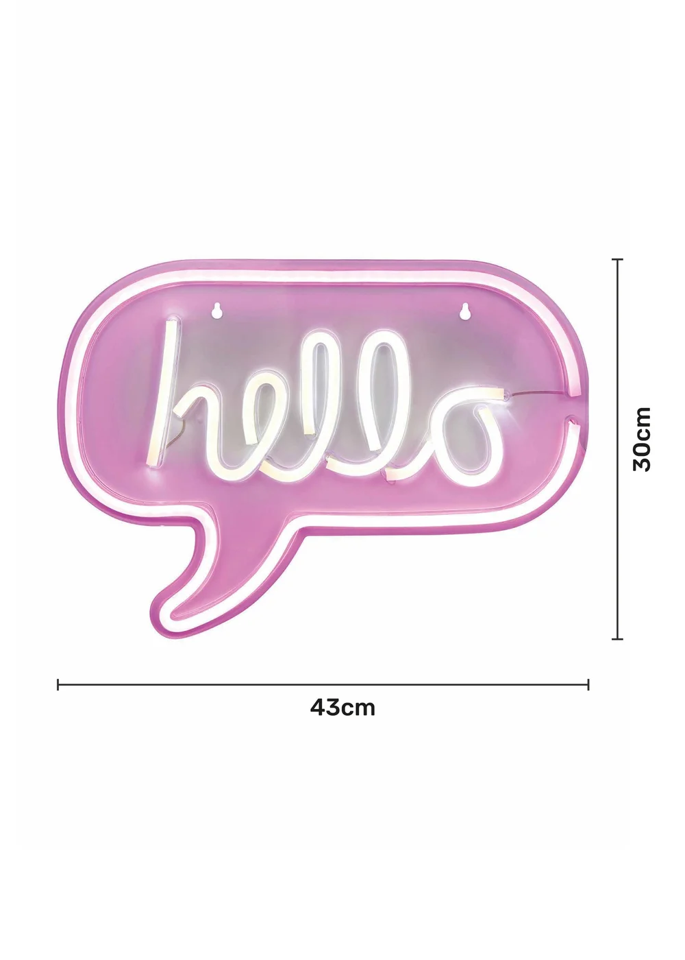Glow Hello Neon Light (30cm x 43cm) - One Size Image 5